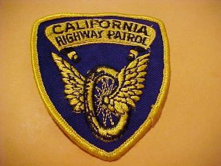 California Highway Patrol Police Patch Cap Size 3 1/2 X 3 Wing Wheel