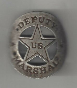 Vintage Deputy U.  S.  Marshal Western Outlaw Lawman Gun Butt Grip Badge Shield