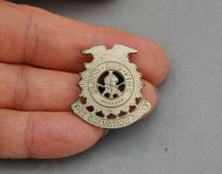 Salvation Army Emblem Hat Cap Badge Pin Blood & Fire 1 1/8 " Metal Vintage