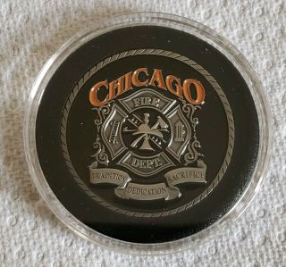 Chicago Fire Department Firefighter Grateful Dead Challenge Coin Nickel Color