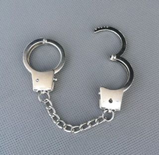 Mini Metal Police Handcuffs Keychain Key Chain Ring Finger Cuffs Heavy