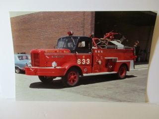 Chicago Fire Department Truck 633 Color Photo 12 " X 8 "