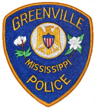 Greenville Mississippi Ms Police Sheriff Patch Magnolia Flower Cotton Boll