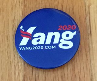 Andrew Yang Math Humanity First Official 2020 President Campaign Button Pin Blue