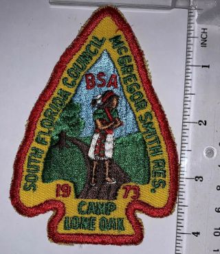 South Florida Council Bsa Camp Lone Oak 1973 Patch