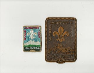 1967 World Jamboree - Leather & Pocket Patch - Boy Scout Bsa A121 - 12/4