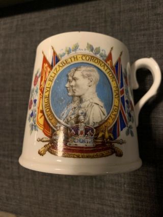 Orig 1937 King George Vi,  Queen Elizabeth Porcelain Souvenir Coronation Cup