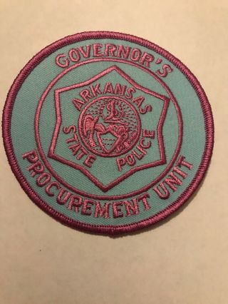 Arkansas State Governors Procurement Pink Cancer Awareness Police Patch