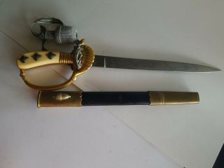 1 German Imperial Hunting Dagger Sword Cutlass Knife Crown Over Shiel W/z Mark