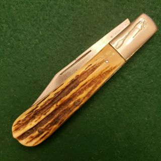 Old Vintage Jonathan Crookes Sheffield Stag Folding Hunter Pocket Knife Knives