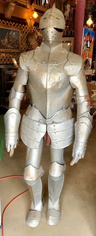 Vintage Knight Suit Of Armor 6 Ft.  Stage Prop 1947 Heavy Metal