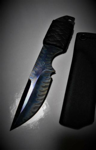 Strider Titanium Leather Handle Knife