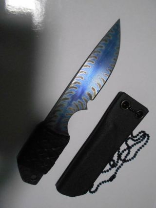Strider Titanium Leather handle knife 2
