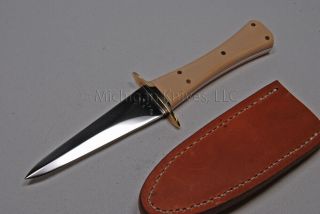 Enedino De Leon Custom Knife - Hand - Made - 4 " At With Yellow Micarta
