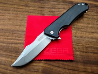 Zieba Knives - Custom S3 - 3.  5 " Nitro - V - Titanium And G10 - Usa