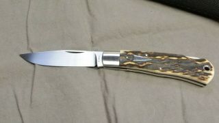 Tom Ploppert Remington R1306 Lockback Stag Handled Custom Slipjoint Knife