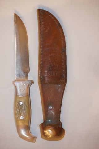 R.  H.  Ruana " M” Stamp Stag Knife & Sheath