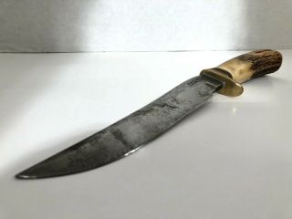 Vintage 1950’s Korean War Era RANDALL Made Knife W/ Stag Antler Handle 3