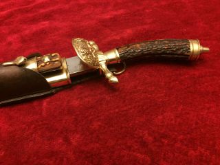 German Engraved Hunting Dagger Sword Cutlass Knife & Small Knife