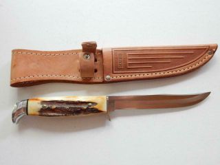 1976 Casexx 516 - 5 Ssp,  Razor Edge Stag Knife,  W/sheath Y296