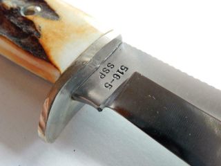 1976 CASEXX 516 - 5 SSP,  RAZOR EDGE STAG KNIFE,  W/SHEATH Y296 3