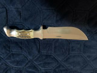 Custom R.  H.  RUANA CUSTOM MODEL “M” STAG KNIFE STAMP - ELK - SHEATH - 1962 - 1983 US Made 2