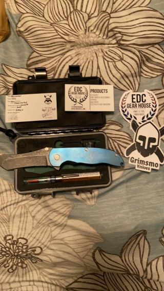 Grimsmo Knives Norseman 1502 Rwl - 34 Blade Stonewashed Blue Ano By Edc Gearhouse