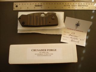 Crusader Forge Knife Metro Vis Bronze Titanium 3d Blade S30v