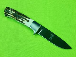 Custom Handmade Russell Easler Drop Point Hunting Stag Knife
