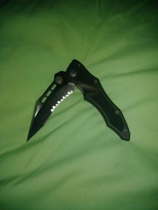 Microtech Vector - Black Folding Knife With Serrated Blade