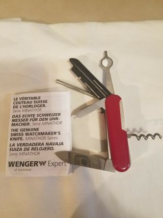 Wenger Swiss Army Expert Minathor Knife Watch Repair Knife Red