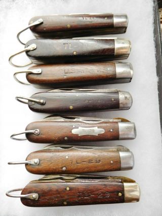 7 Different Ww2 Us Army Issue Tl - 29 Ka - Bar Robeson Ulster Pal Blade Pocket Knife