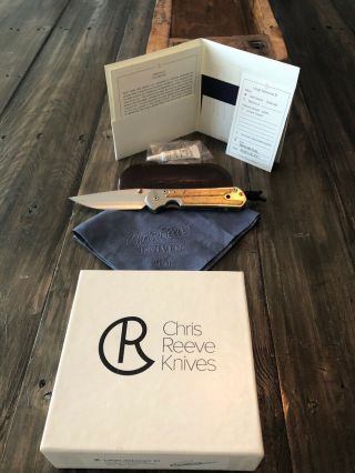 Chris Reeve Large Sebenza 21 S35vn,  2017 Knife W/ Box Elder Burl Inlays