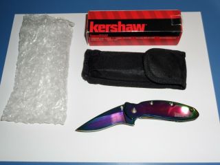 Stunning Nib Kershaw Scallion Rainbow Pocket Knife 1620vib W Box Gorgeous Look