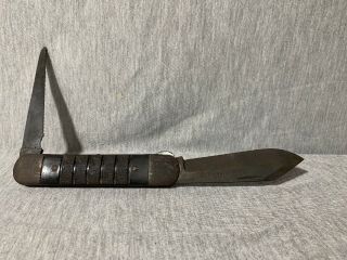 Ww2 Navy Pilot Survival Knife Colonial Prov R.  I.  - 2 Blade W/ Saw Folding Knives