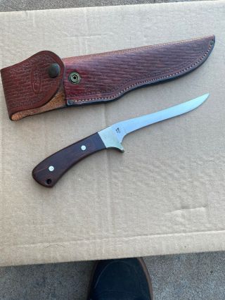 Case Xx Usa 9 Dot (1981) Wood R803 Ss Choctaw Fixed Blade Sheath Knife