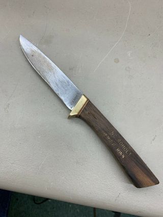 Vintage Gerber C475 Knife Old Wood Handle Al Mar Design Hunting