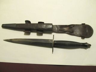 Fairbairn - Sykes Fs Ww2 British Commando Fighting Dagger Knife W/sheath