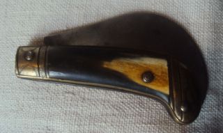 Antique Horn Handled Folding Knife 4 1/4 " Length Closed