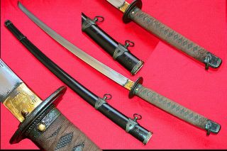 Japanese Sword Samurai Katana Sign Blade Steel Scabbard Japan Navy Officer S590