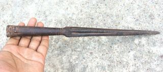 Old Handmade Indopersian Good Quality Heavy Iron Spear Head Rich Patina