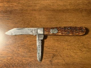 Very Rare Antique S.  Norbell Bone 2 Blade Pocket Knife 1902 - 1920
