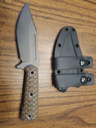 Rmj Tactical Ucap Hyena G10 Fixed Blade Knife With Kydex Sheath And Belt Straps