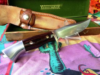 Western Cutlery Classic Westmark 702 Fixed Blade Hunting Knife W/sheath & Box