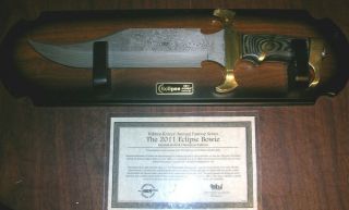 United Gil Hibben 2011 Eclipse Bowie Knife Limited Gold & Damascus Edition Wow