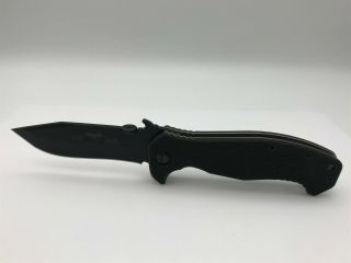 Emerson Knife Mini Cqc - 15 - Bt Black Plain Edge Made In Usa " Wave Feature "