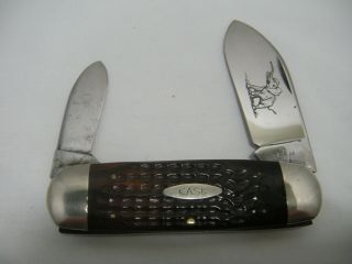 Case Xx 1965 - 1969 Elephant Toe 6250 Pocket Knife Double Shields Etched Blade
