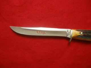 Case Xx Usa 516 - 5 Stag Fixed Blade 1978 Red Etch Stainless Steel Minty