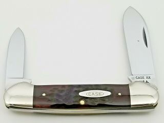 1972 8 Dot Case Xx Usa 62131 Canoe Pocket Knife 3 5/8 " Red Bone Handles