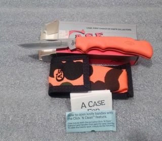 Case Xx Usa Blackhorn 3.  5 Orange Knife With Sheath N.  O.  S.